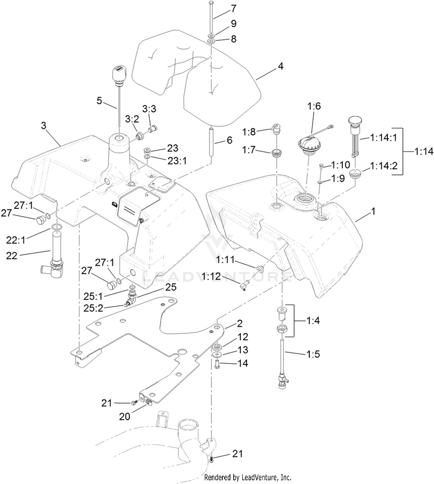 Fuel and Hydraulic Tank Assembly
