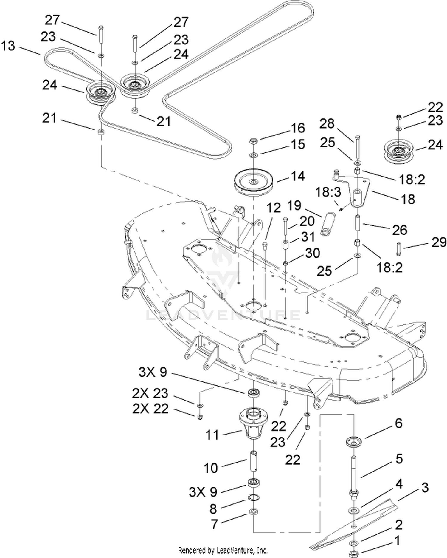 48in Deck Belt Drive Assembly