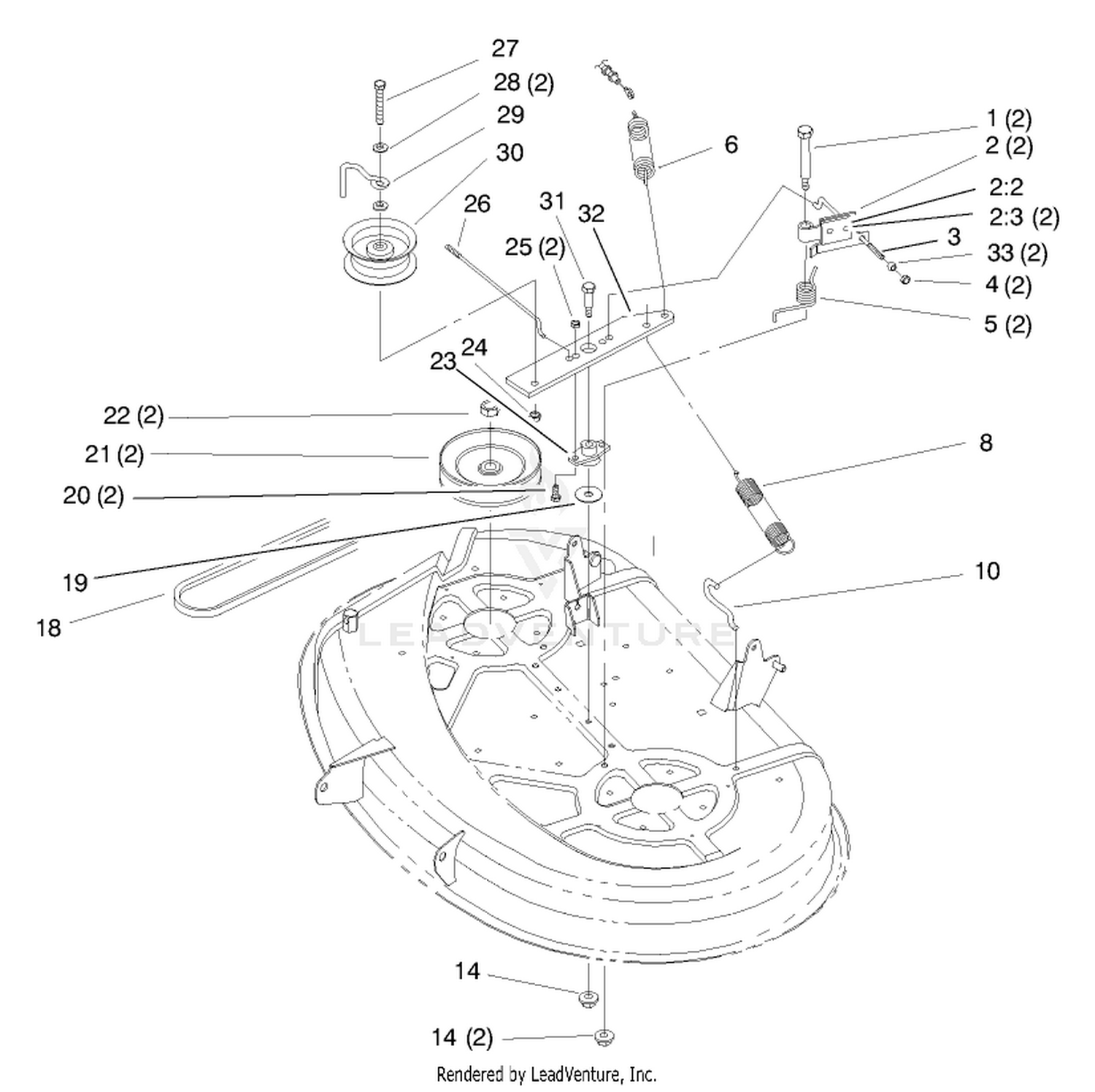 Pulley  Bely Assembly (38" Cutting Unit)
