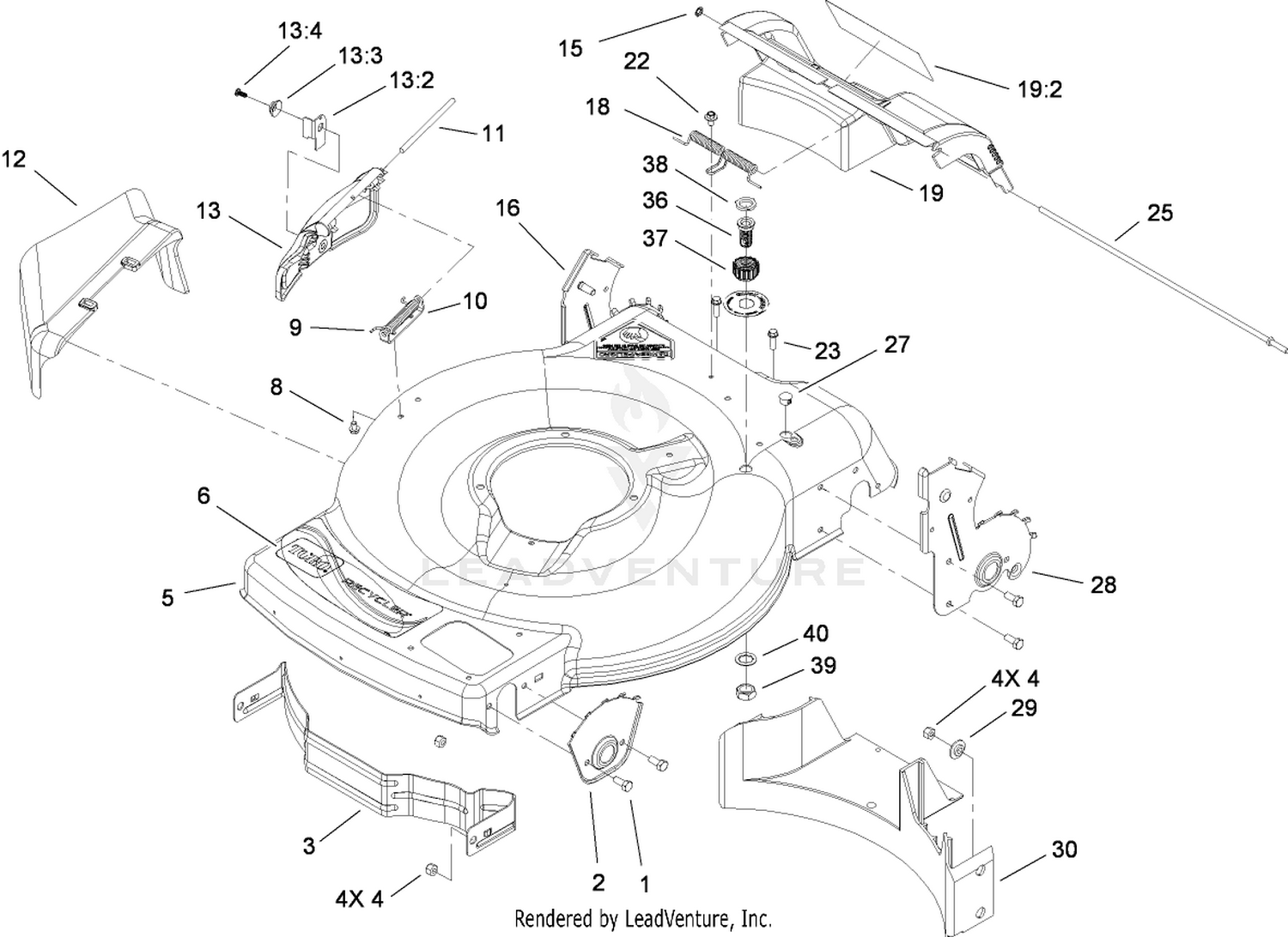 Deck, Side Chute and Rear Door Assembly