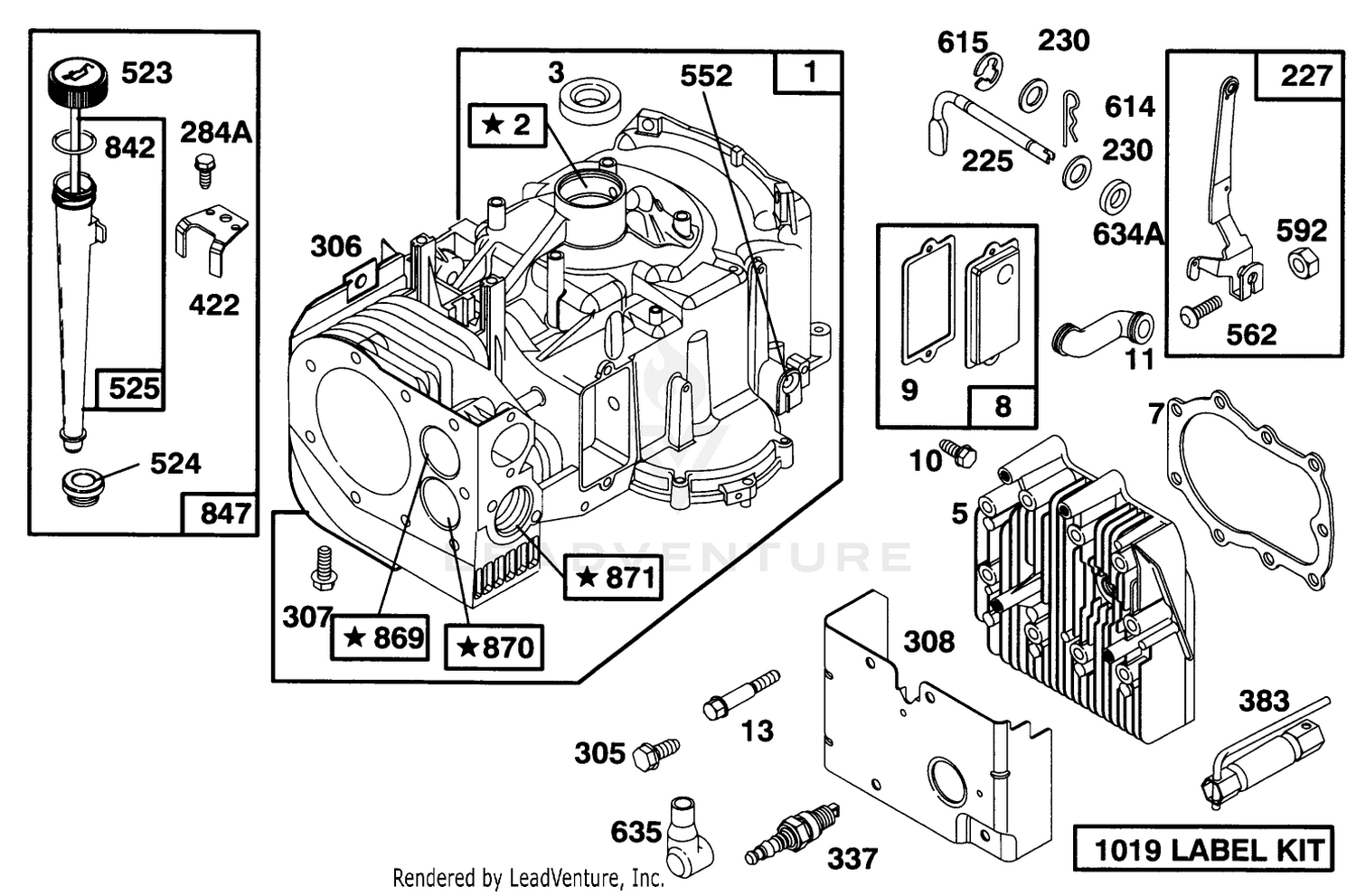 Engine Briggs  Stratton Model 282707-0119-01