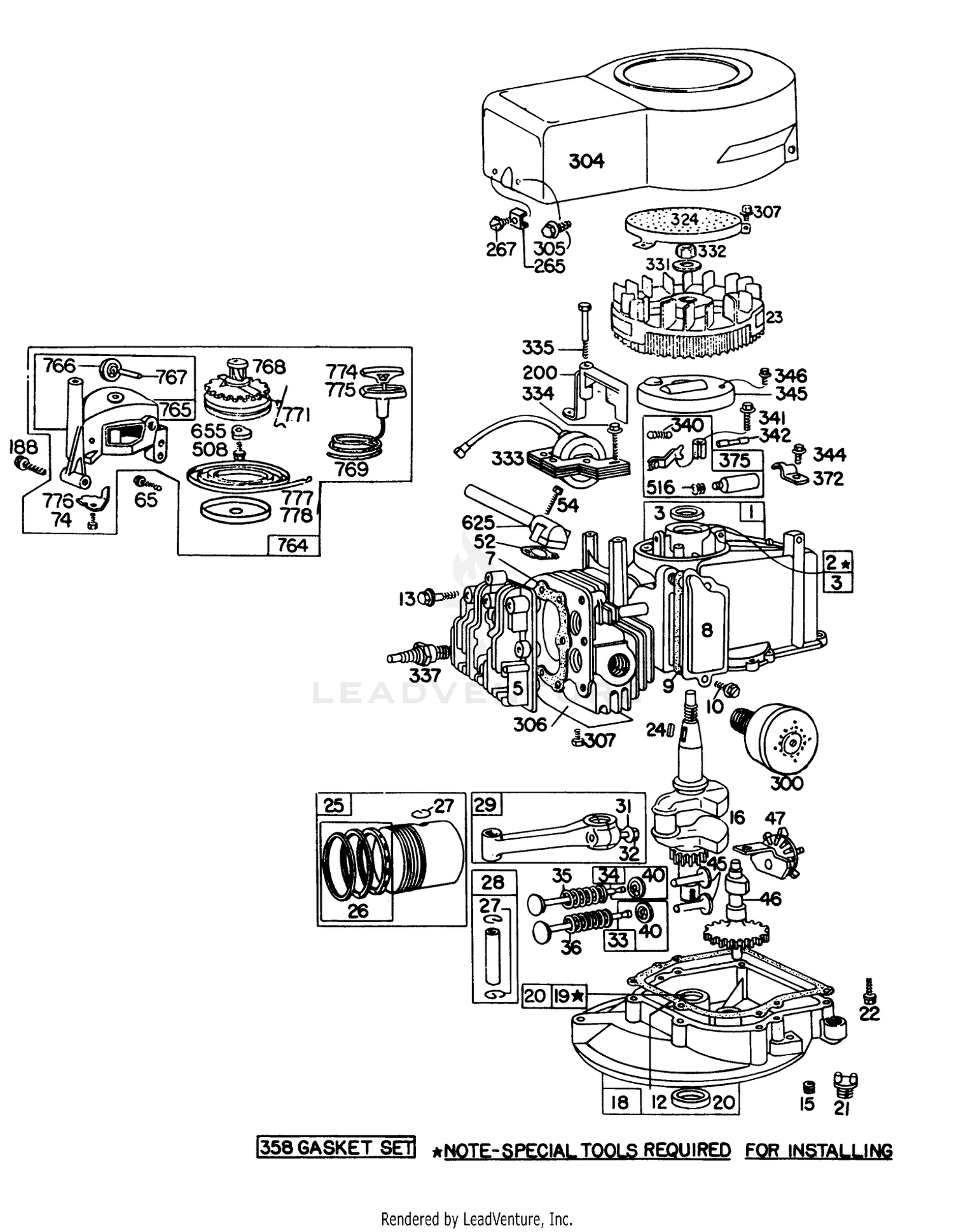 Engine Briggs  Stratton Model 92908-1743-01 For 21" Self Propelleed Model 16277