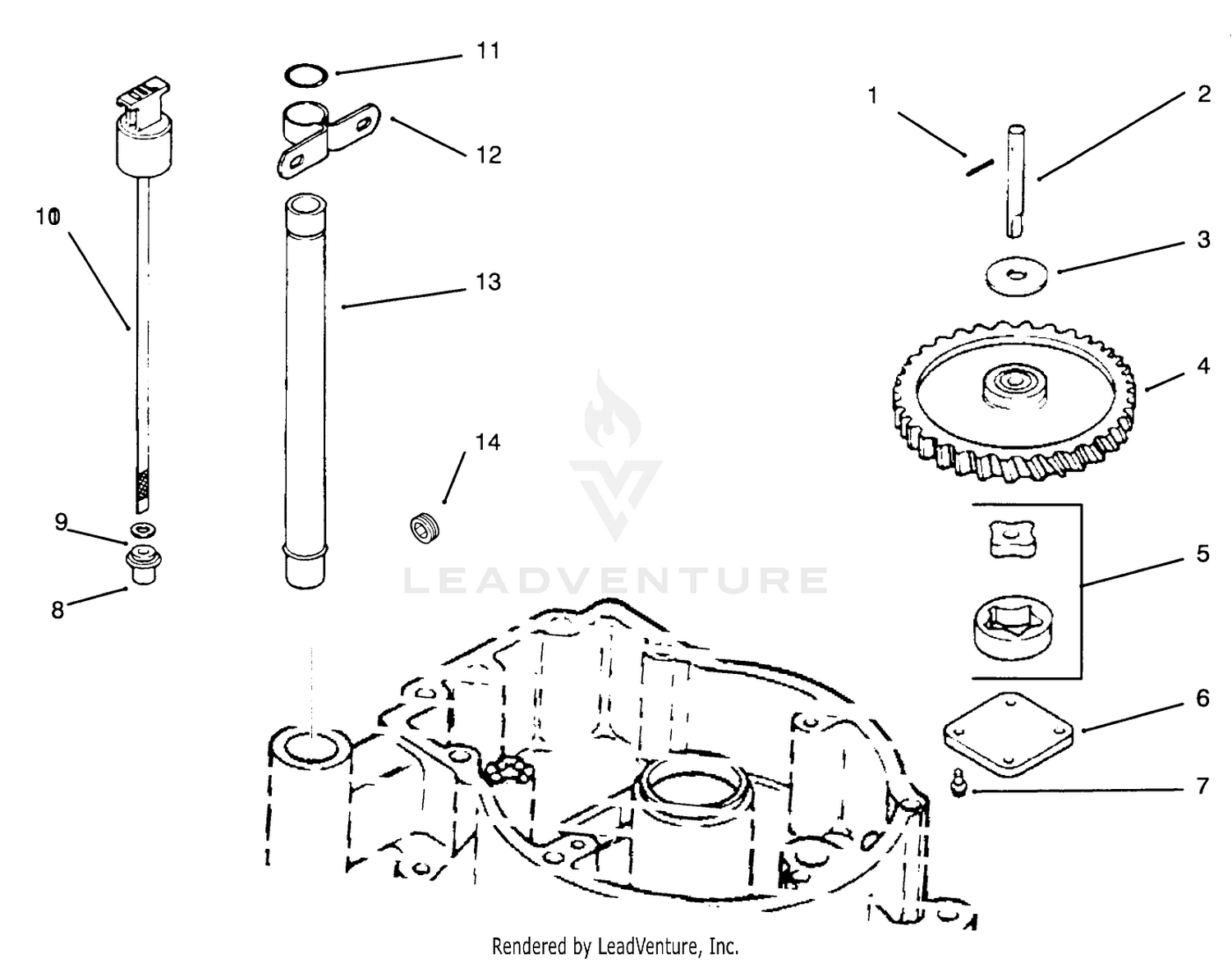 Oil Pump And Dipstick Engine Kohler Model No. Mv16s-Type Ps56519