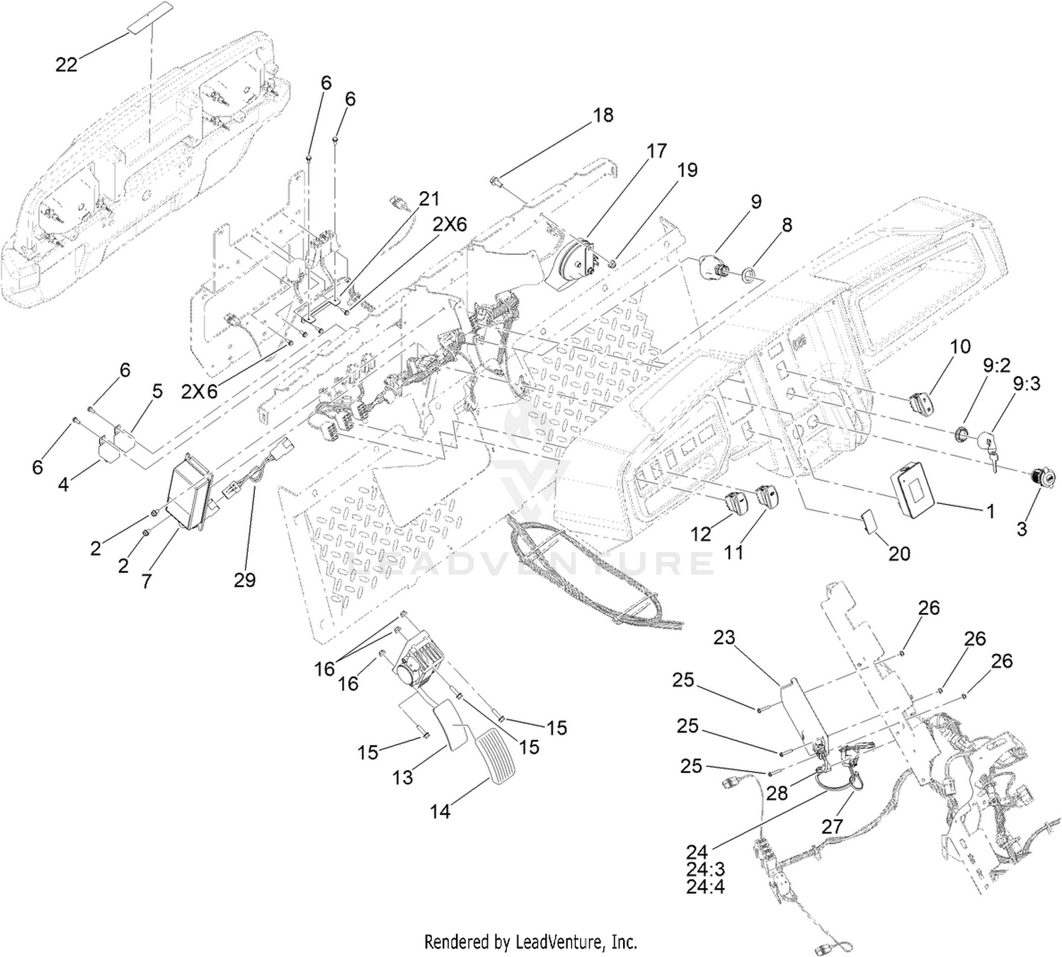 Accelerator Pedal and Horn Assembly