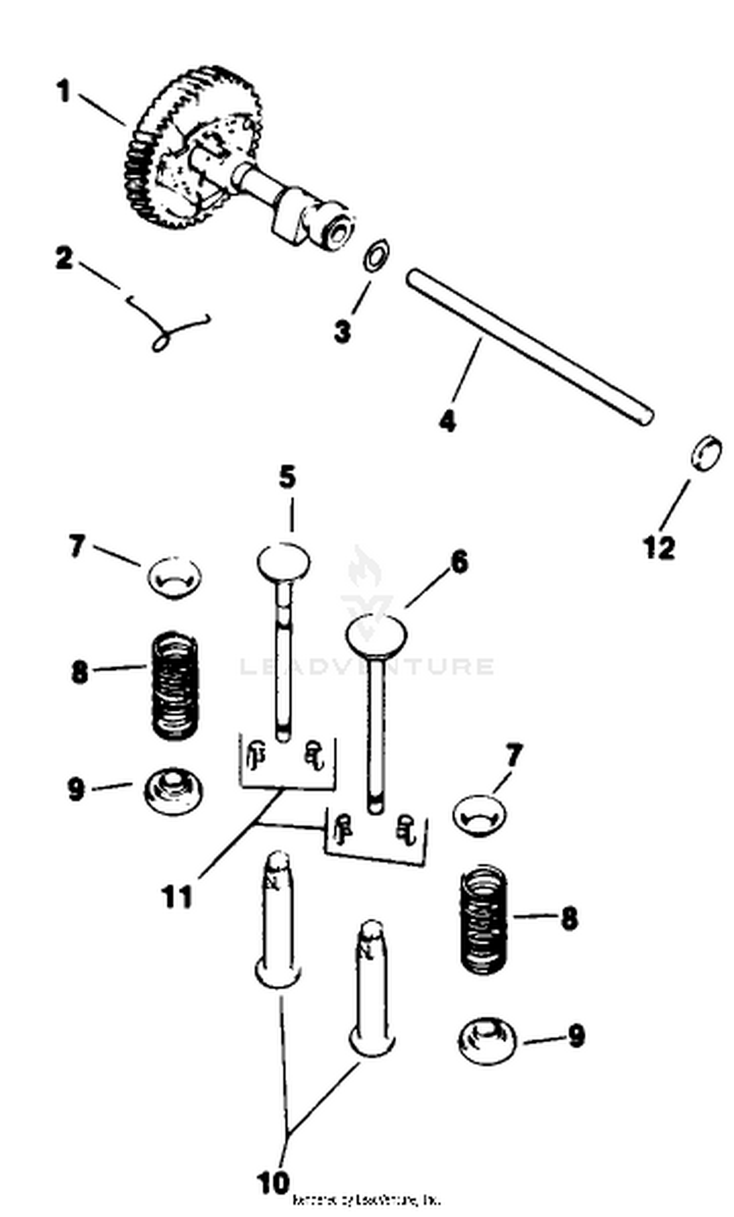 Camshaft  Valves-Engine Model No. M16 Spec. No. 711526