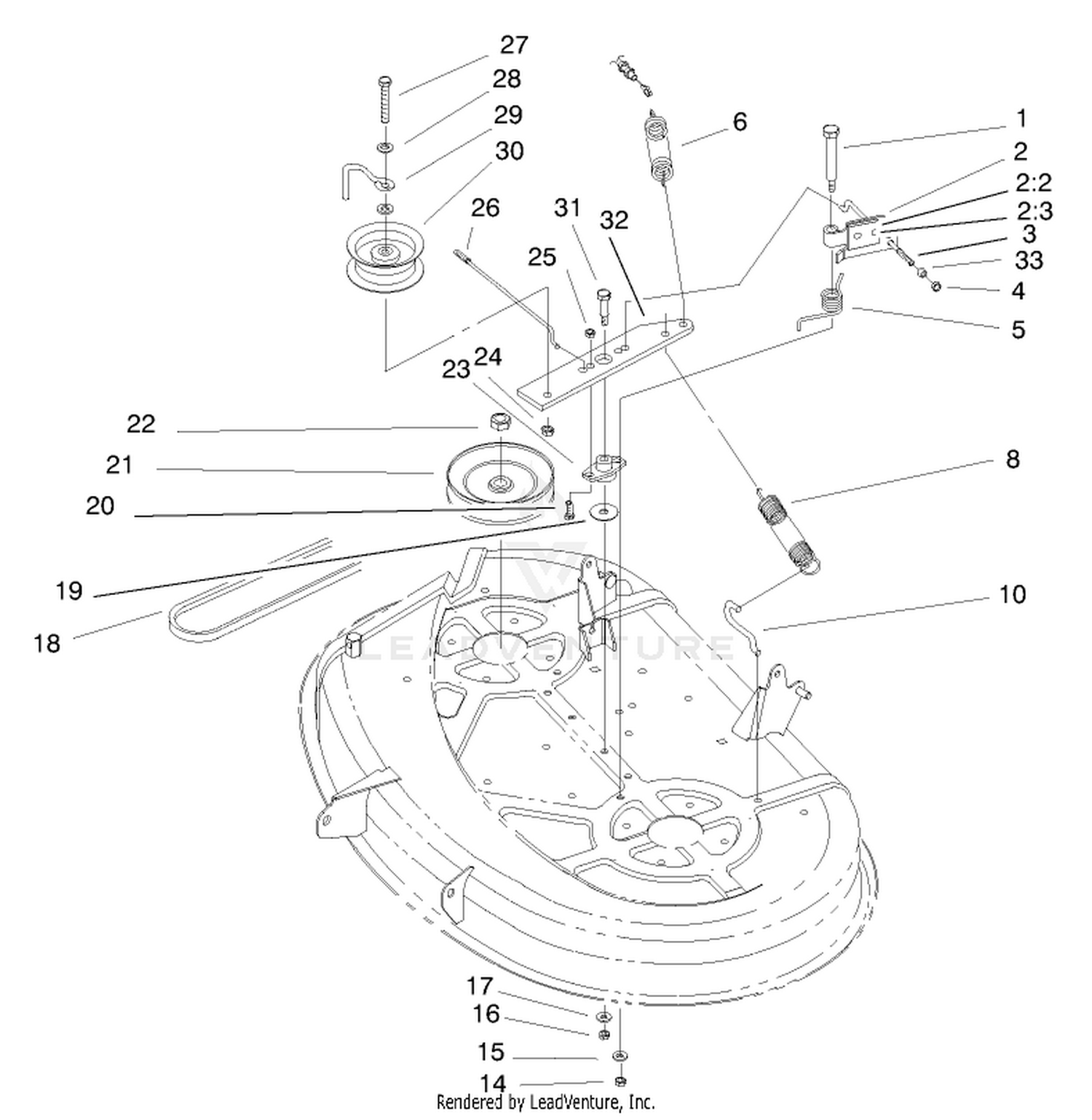 Deck Pulley  Belt Assembly