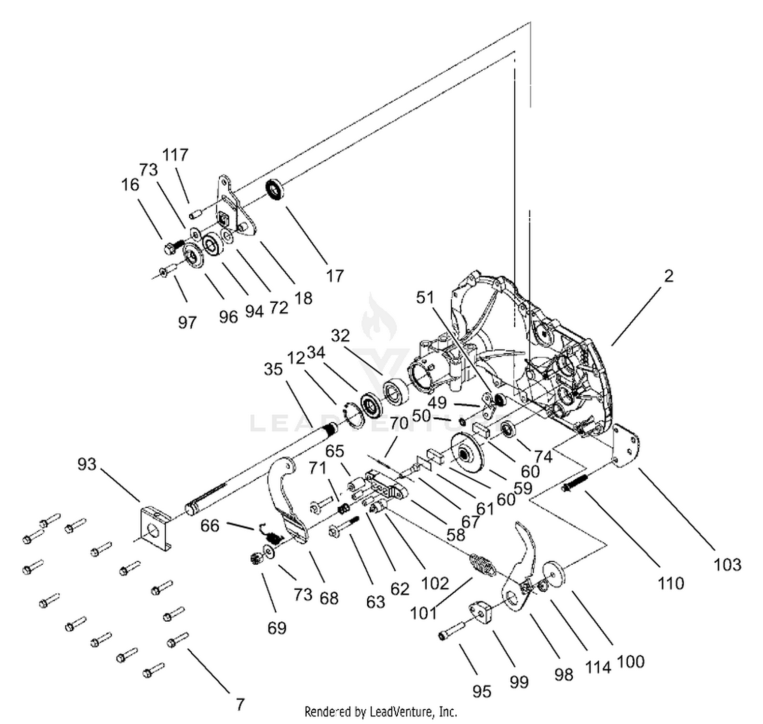 Transaxle Side Housing and Bearing Assembly