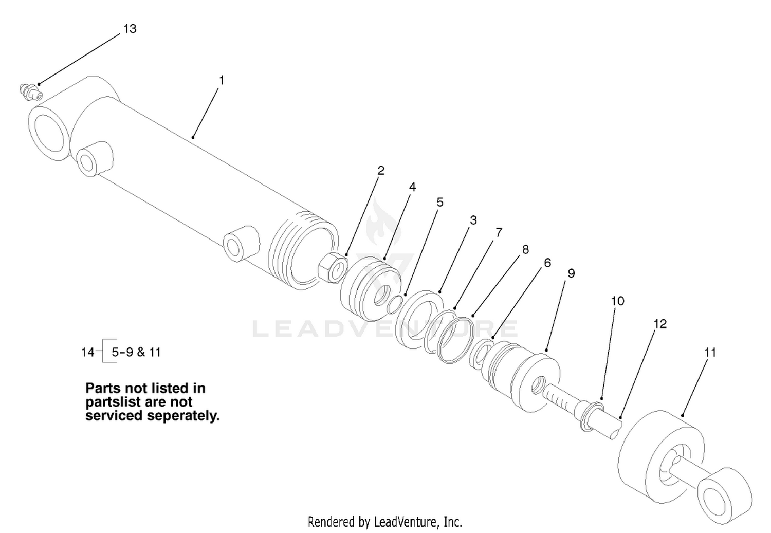 Hydraulic Cylinder Assembly No. 98-3945