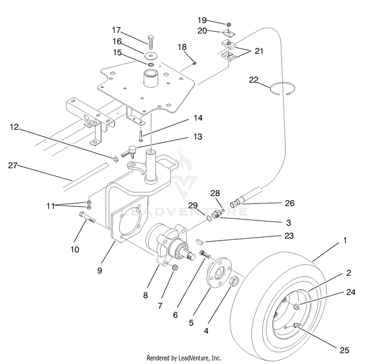 Rear Wheel Assembly (3wd-Model No. 03427)
