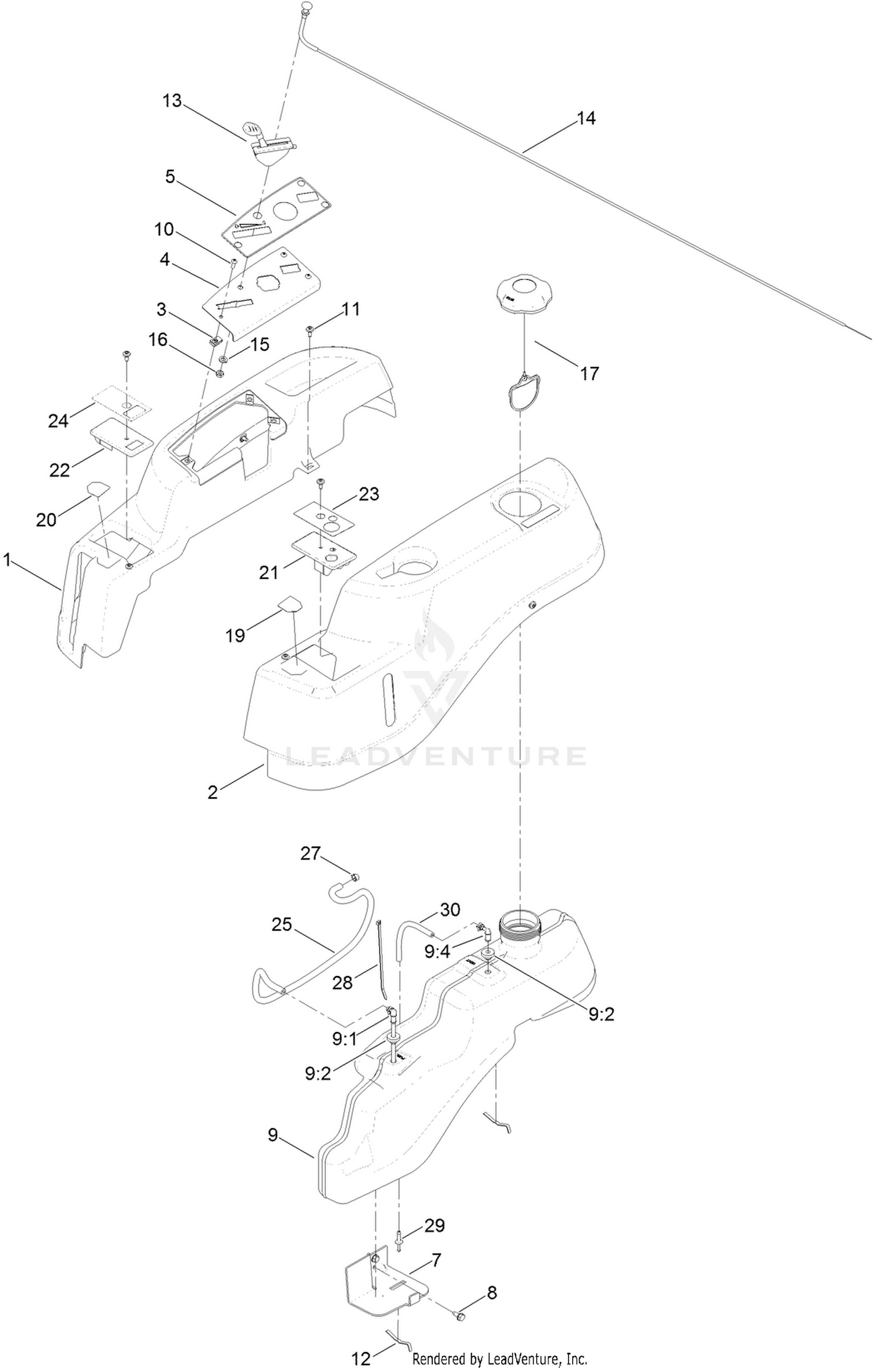 Body Styling and Fuel Tank Assembly