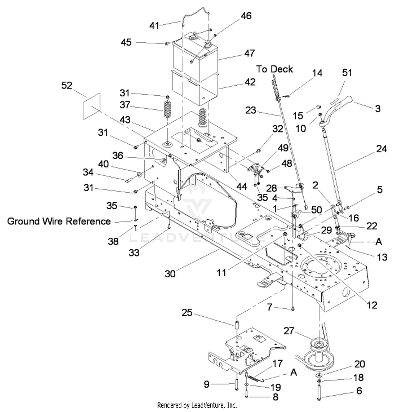 Frame, Battery and PTO Assembly