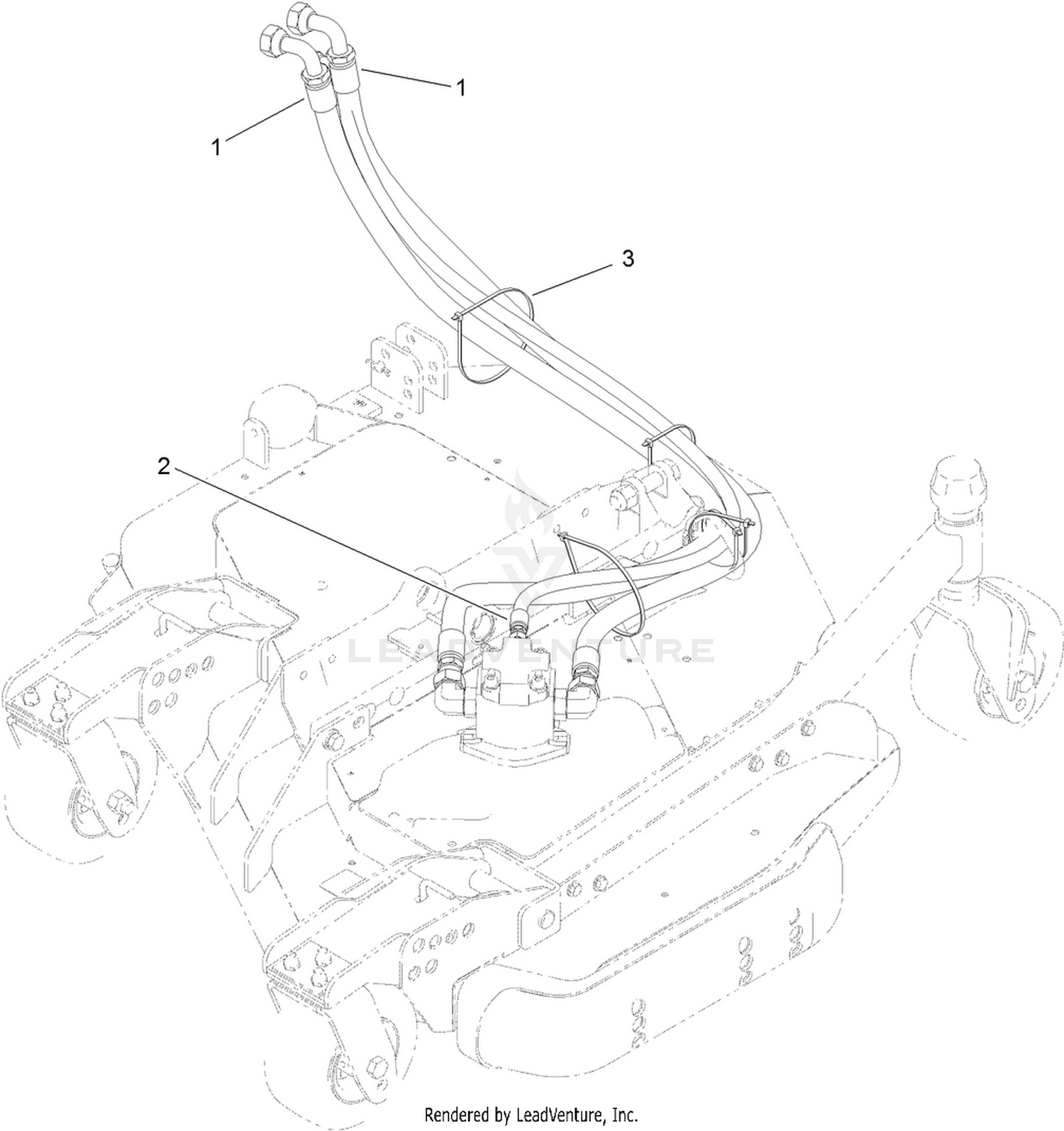 Left Deck Hose Assembly 2
