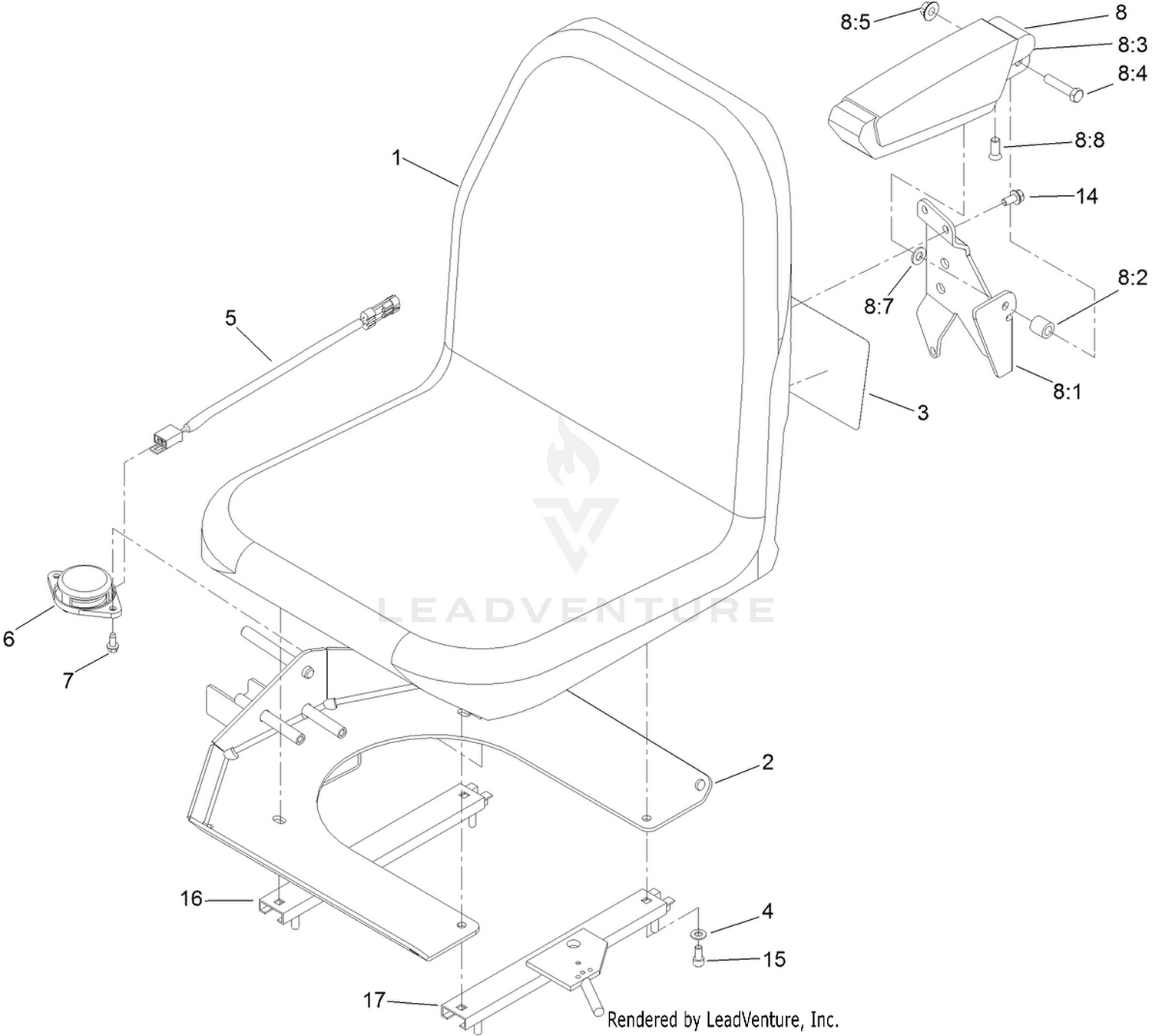 Seat and Armrest Assembly