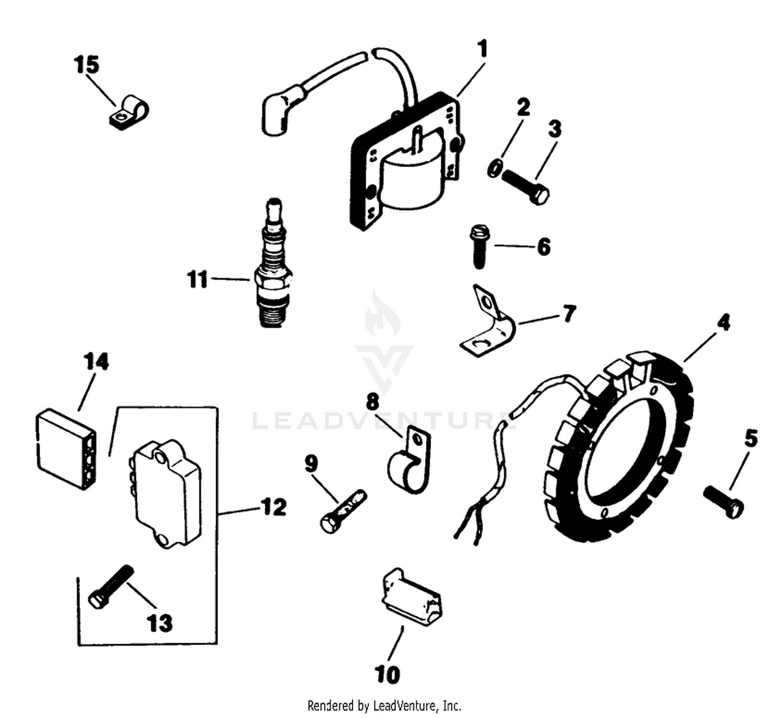 Ignition Group-Engine Kohler Model No. M12s Spec. No. 471580