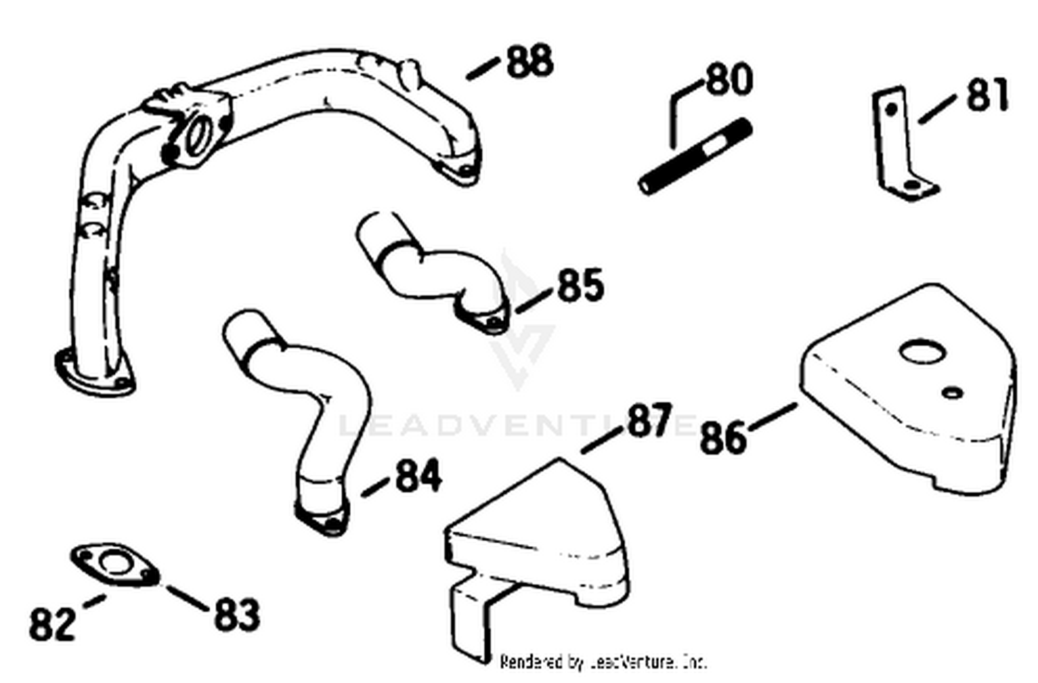 Intake  Exhaust Manifolds-Engine Kohler Model No. K582qs Type No. Pc-36273a