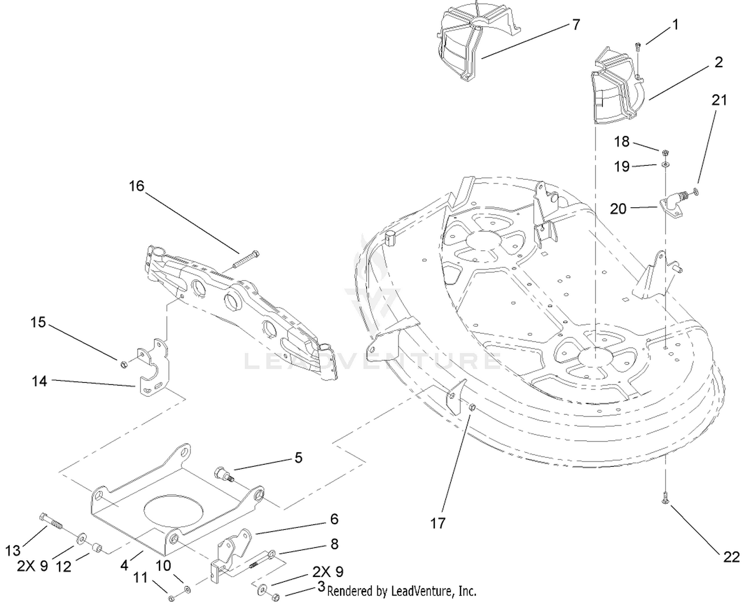 38 Inch Deck Engagement Assembly