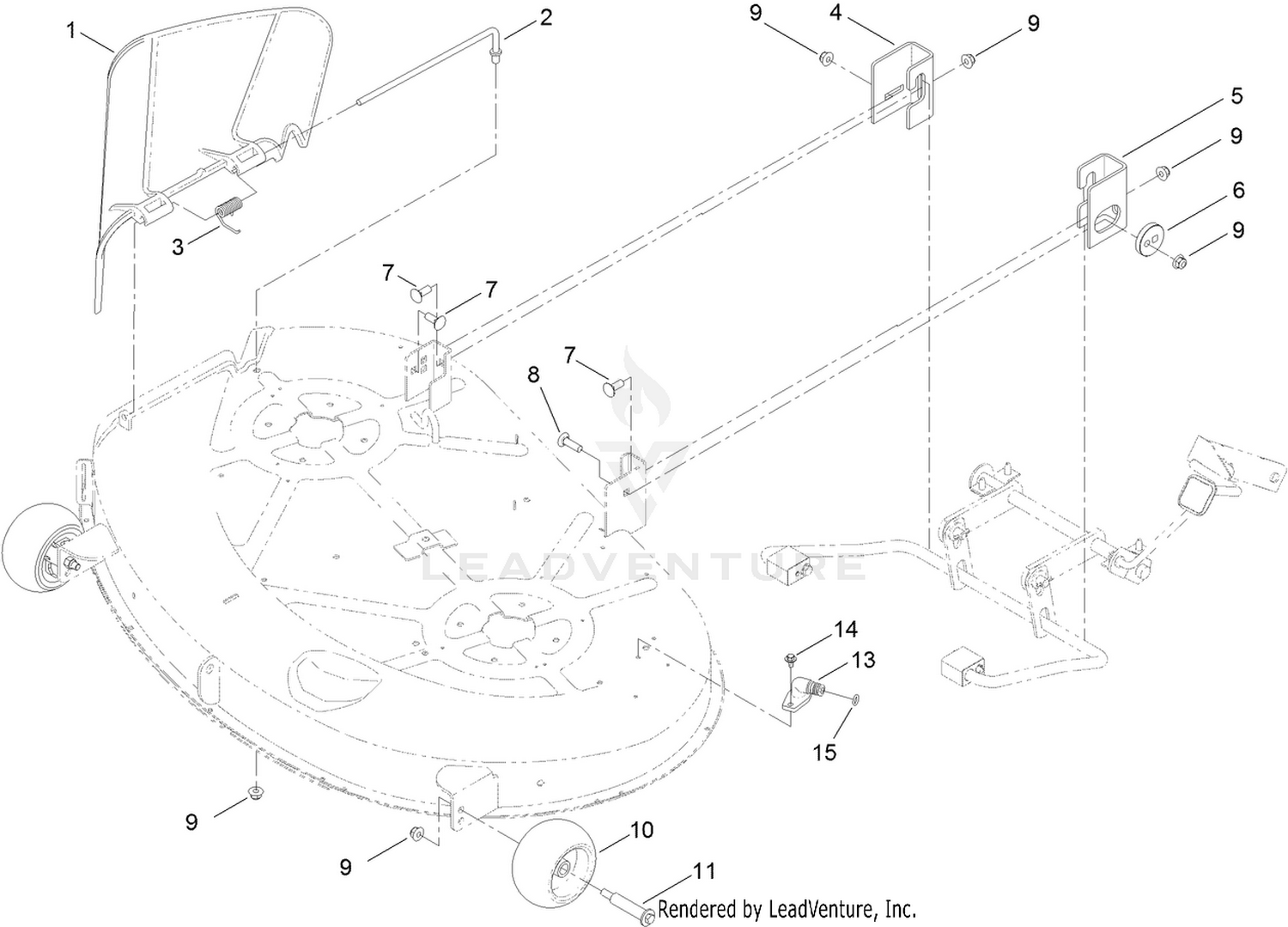 42 Inch Deck Deflector and Hanger Assembly