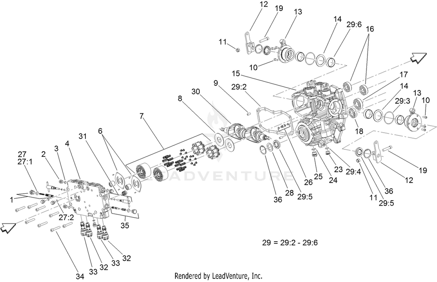 Center Section Assembly  Transmission Assembly No. 120-9140