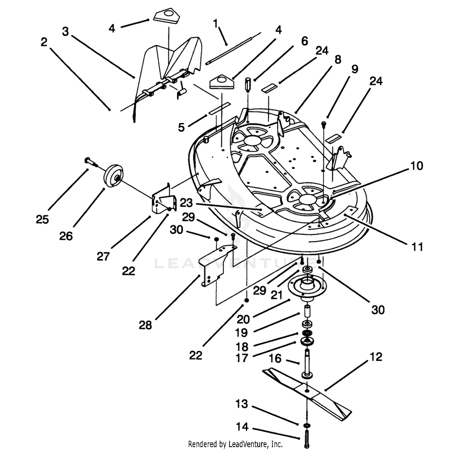 Housing  Spindle Assembly (38" Cutting Unit) (model No. 71202 Only)