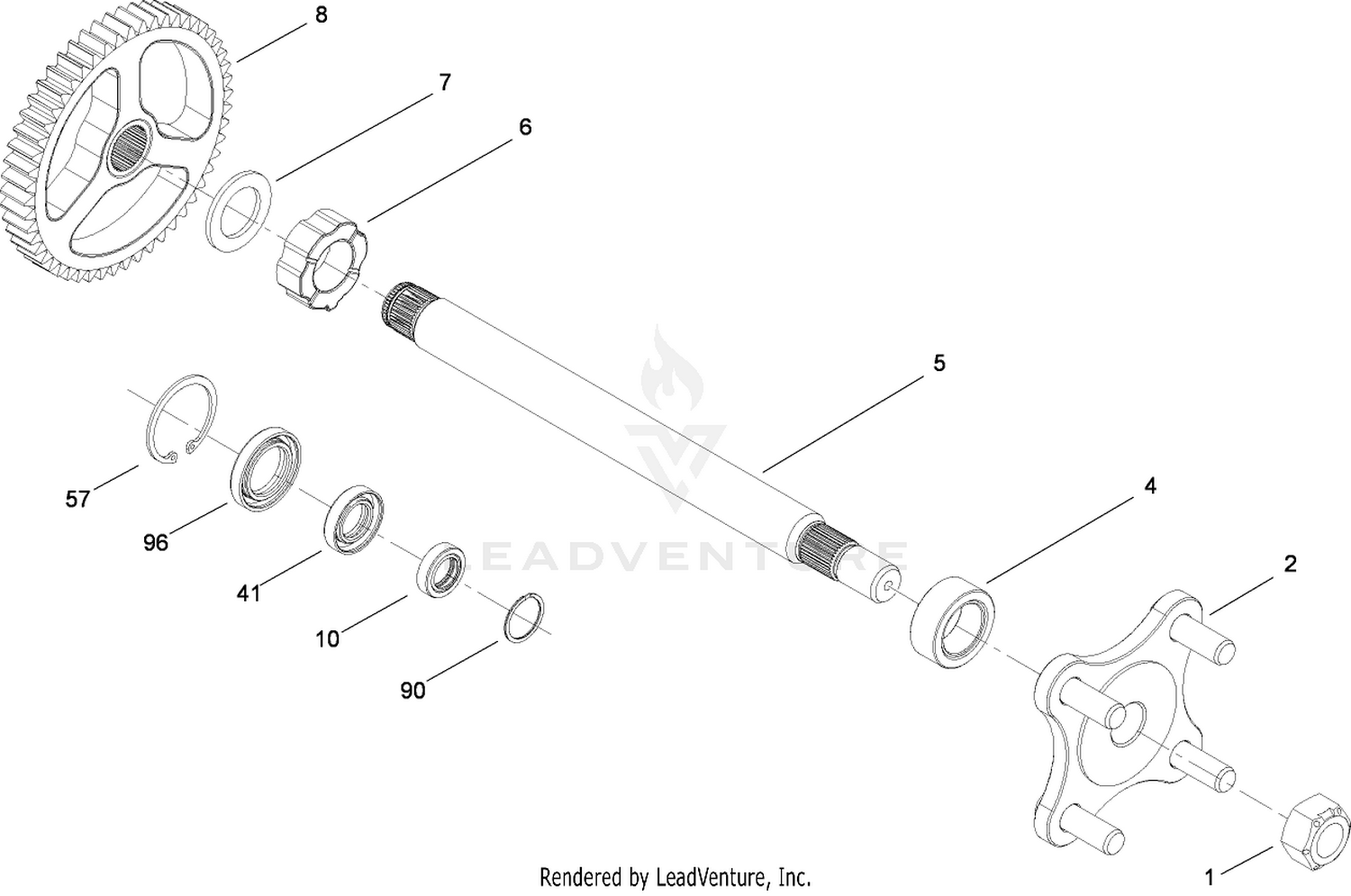 1 inch Replacement Axle Kit Assembly