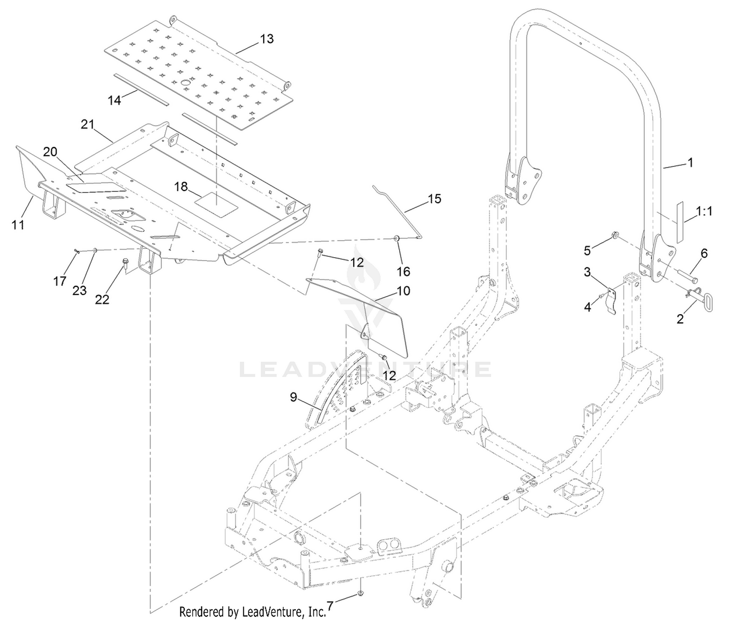 Platform and Roll-Over Protection System Assembly