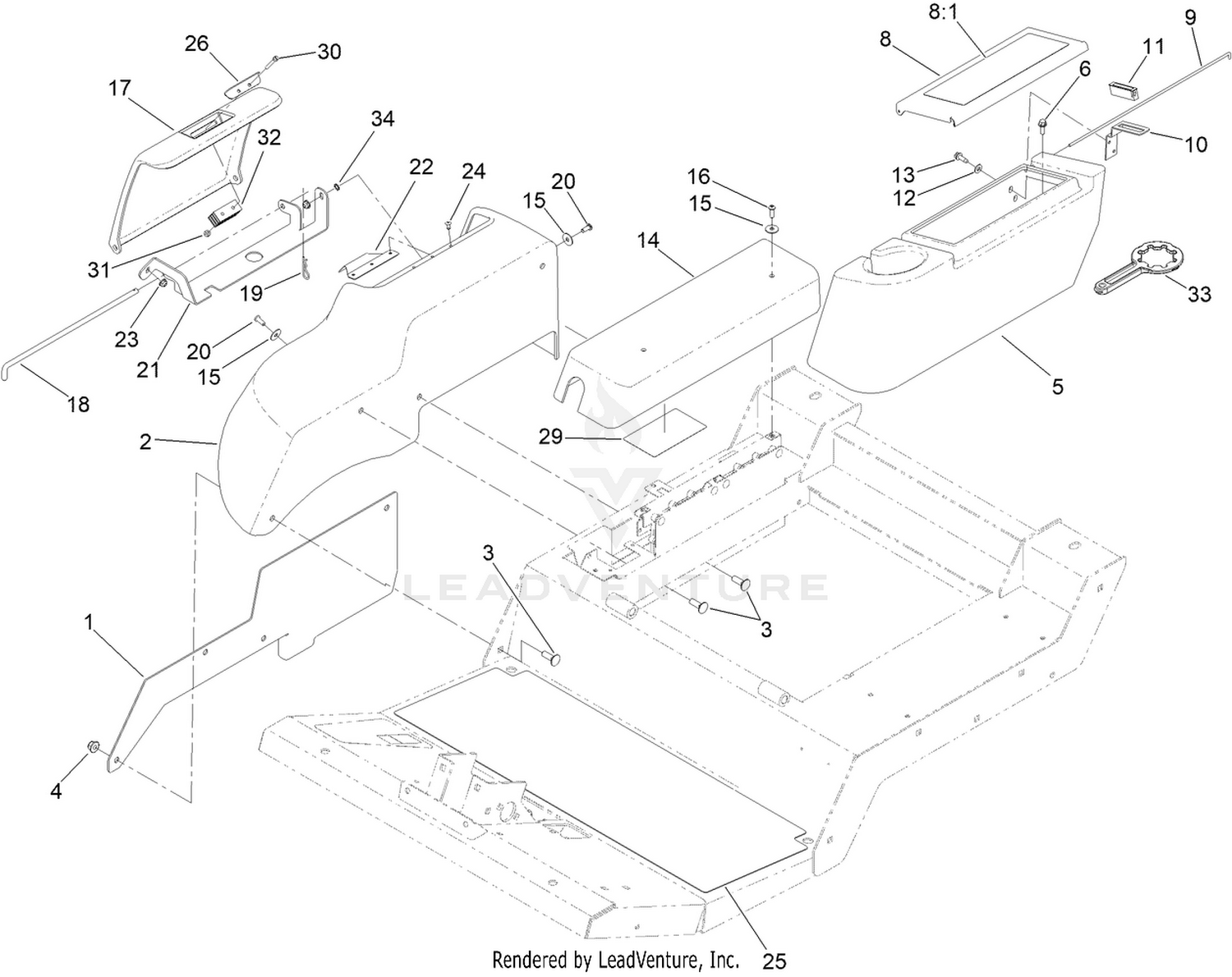 Fender, Tool Box and Cover Assembly