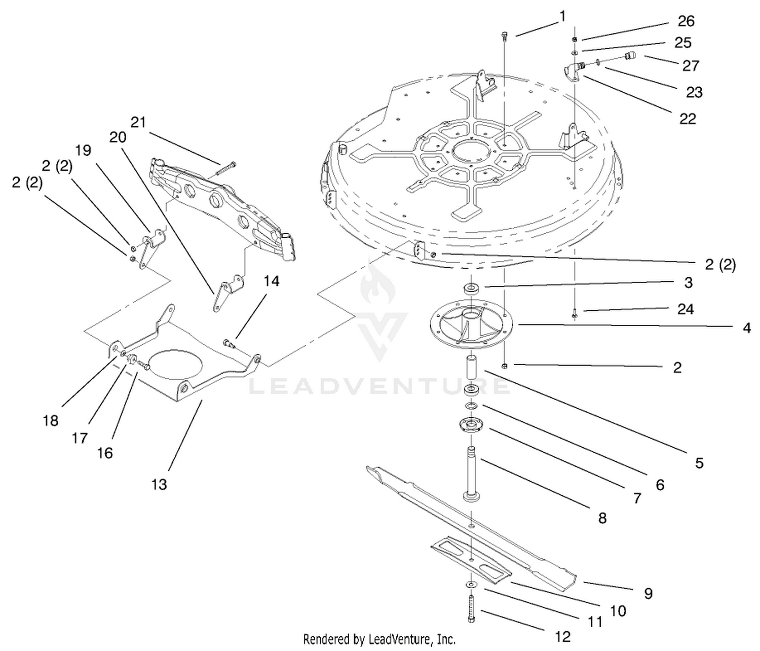 32" Deck Components Assembly 2