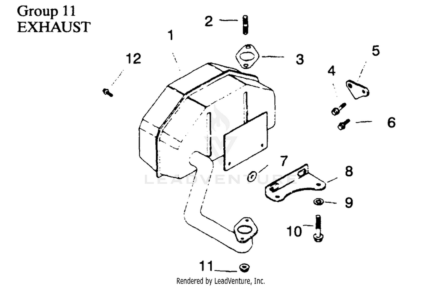 Exhaust Group-Engine Kohler Model No. Cv12.5t-1254