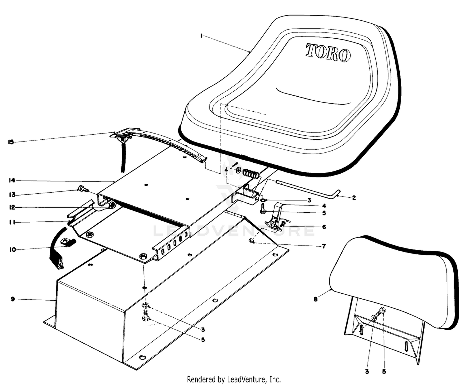 Standard Seat With Backrest Kit No. 03552 (optional)