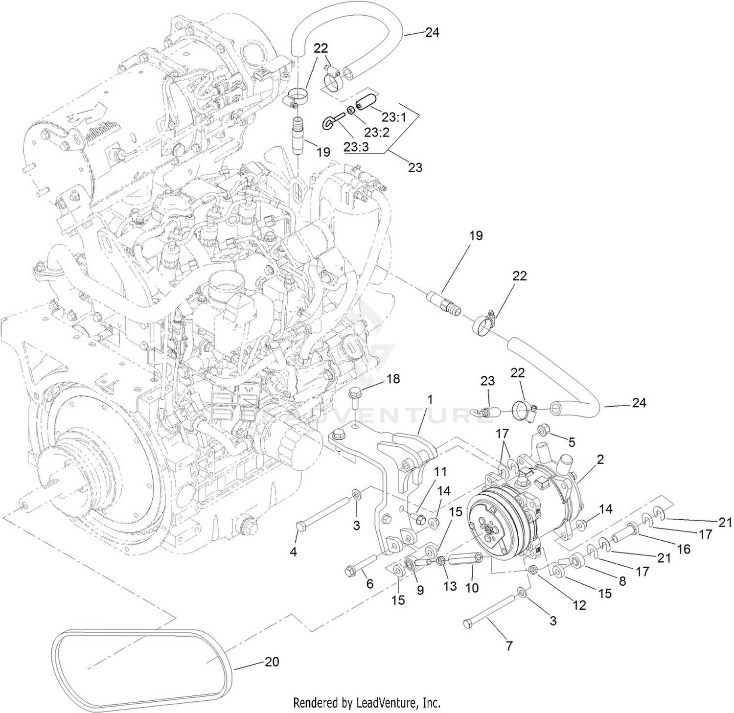 Compressor and Belt Assembly