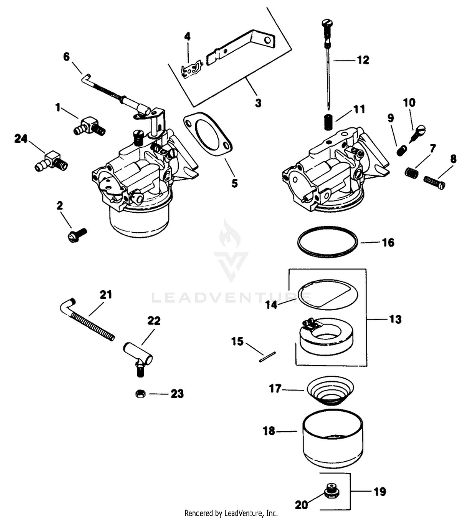 Carburetor-Engine Model No. K321s Spec. No. 60434