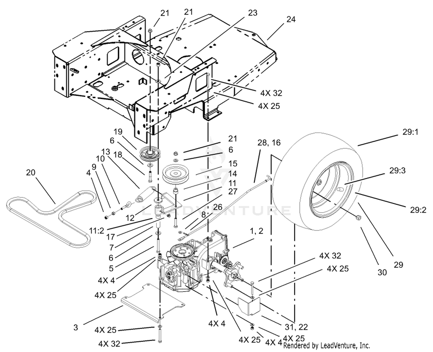 Hydro and Belt Drive Assembly