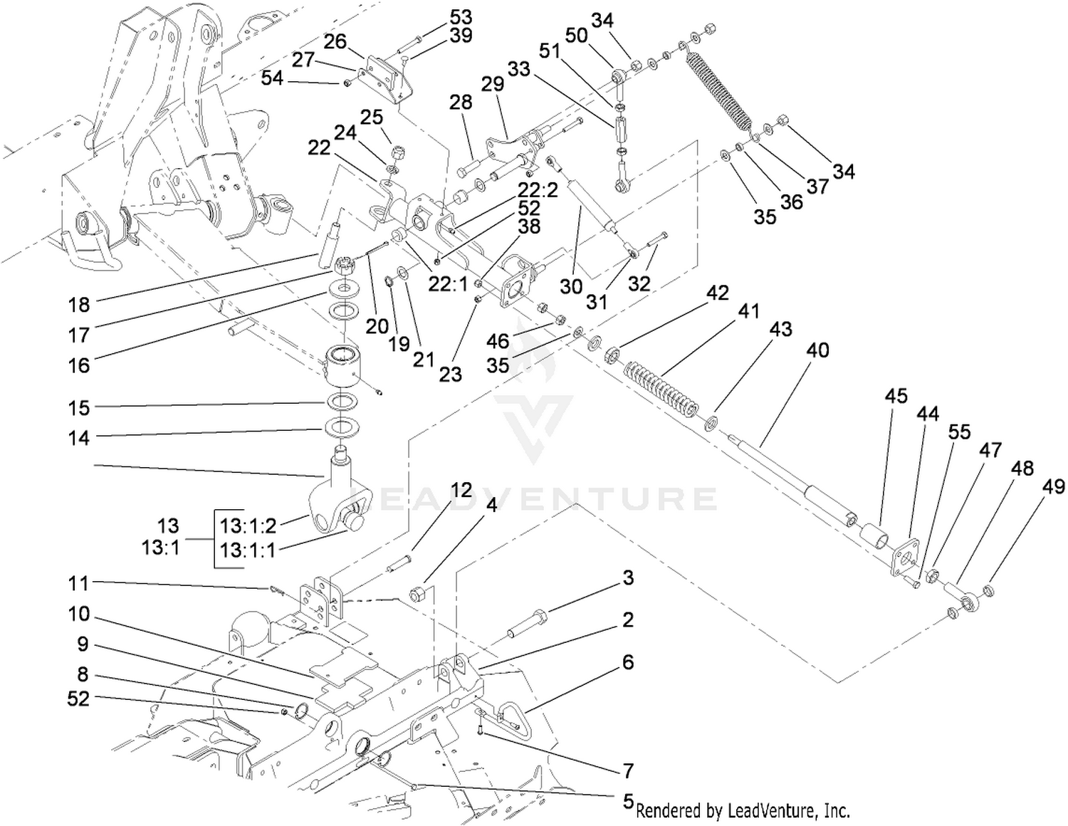 Side Deck Lift Arm and Damper Assembly