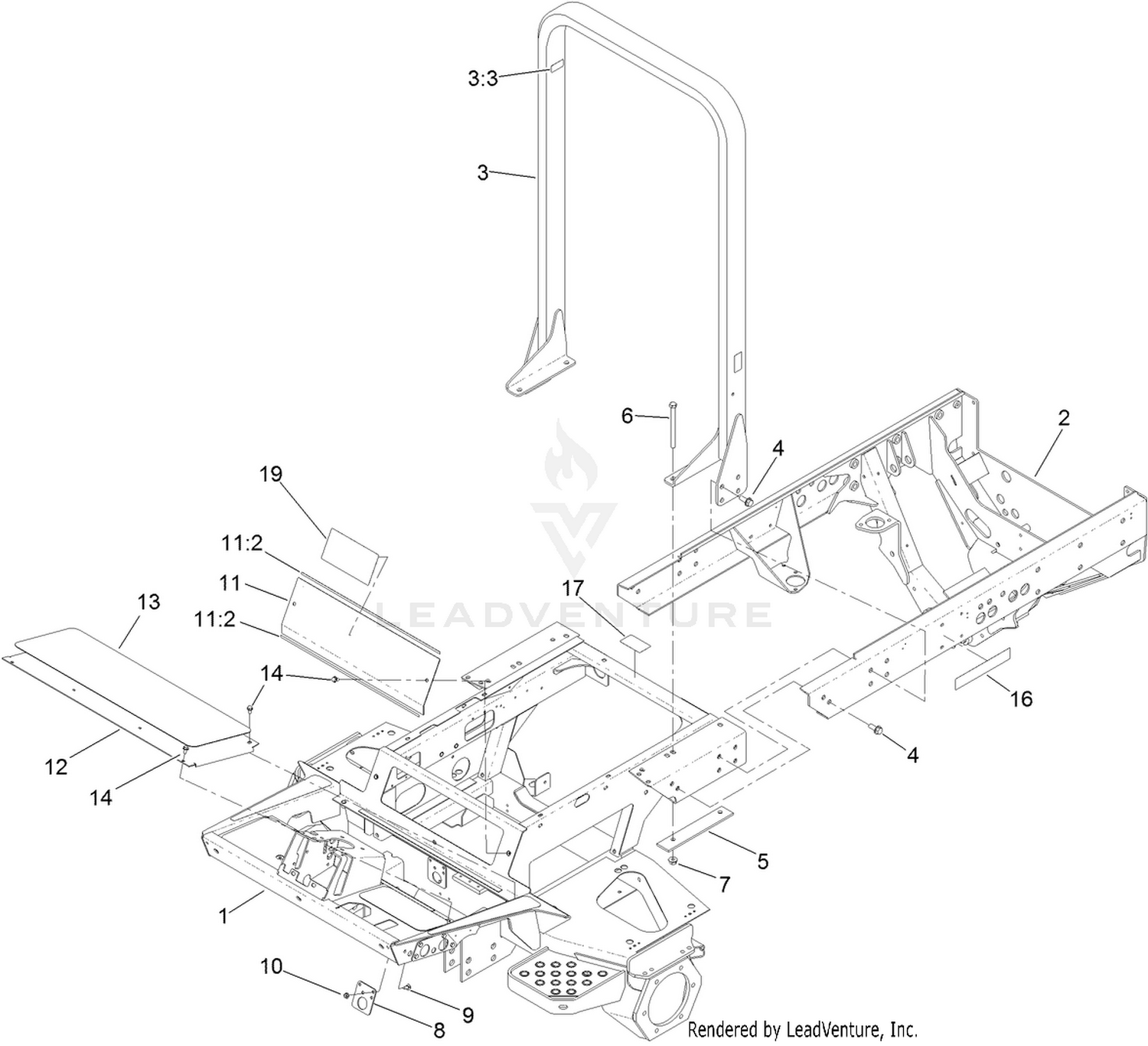 Frame and Roll-Over Protection System Assembly