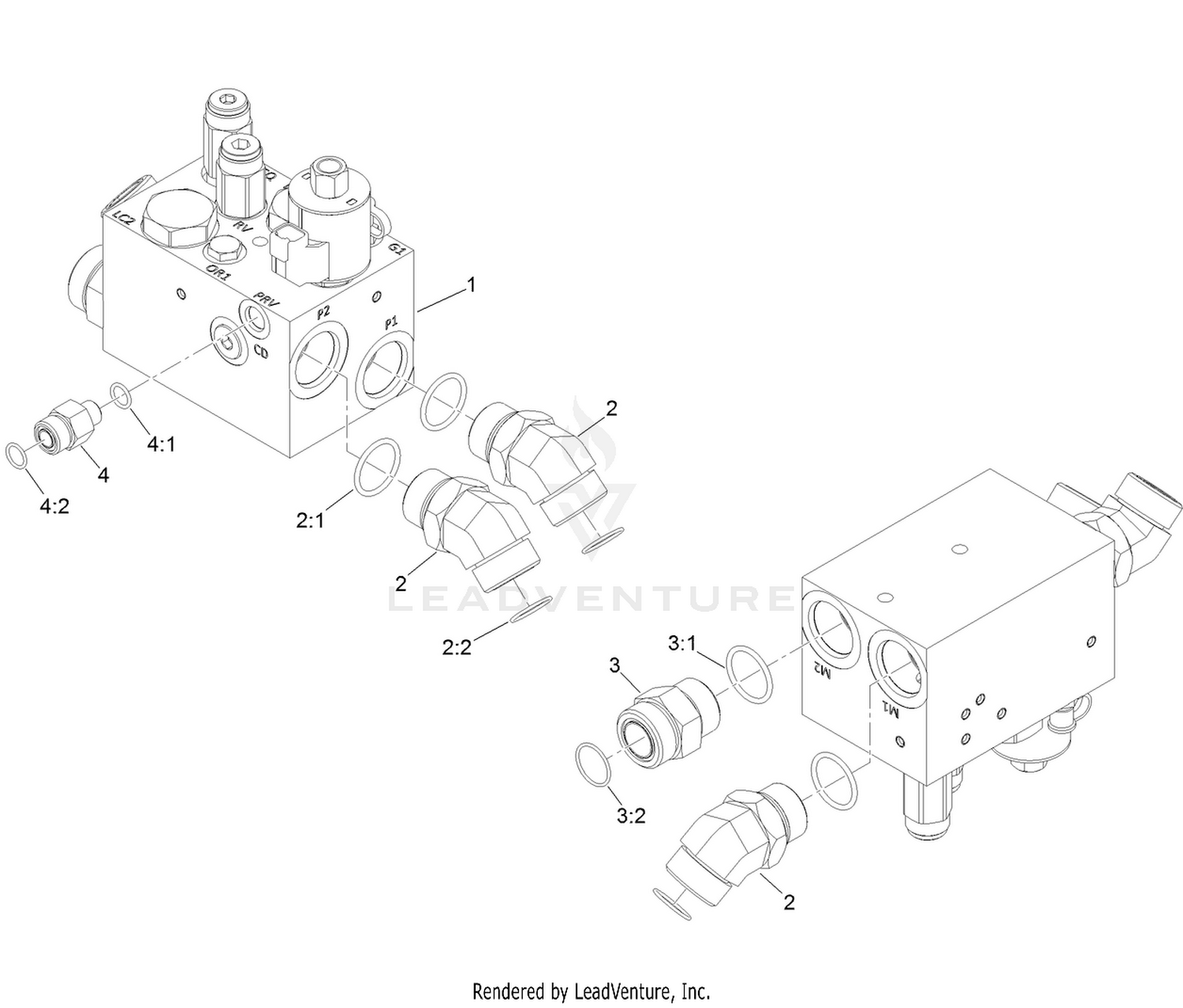 Center Cutting Deck Drive Valve Assembly