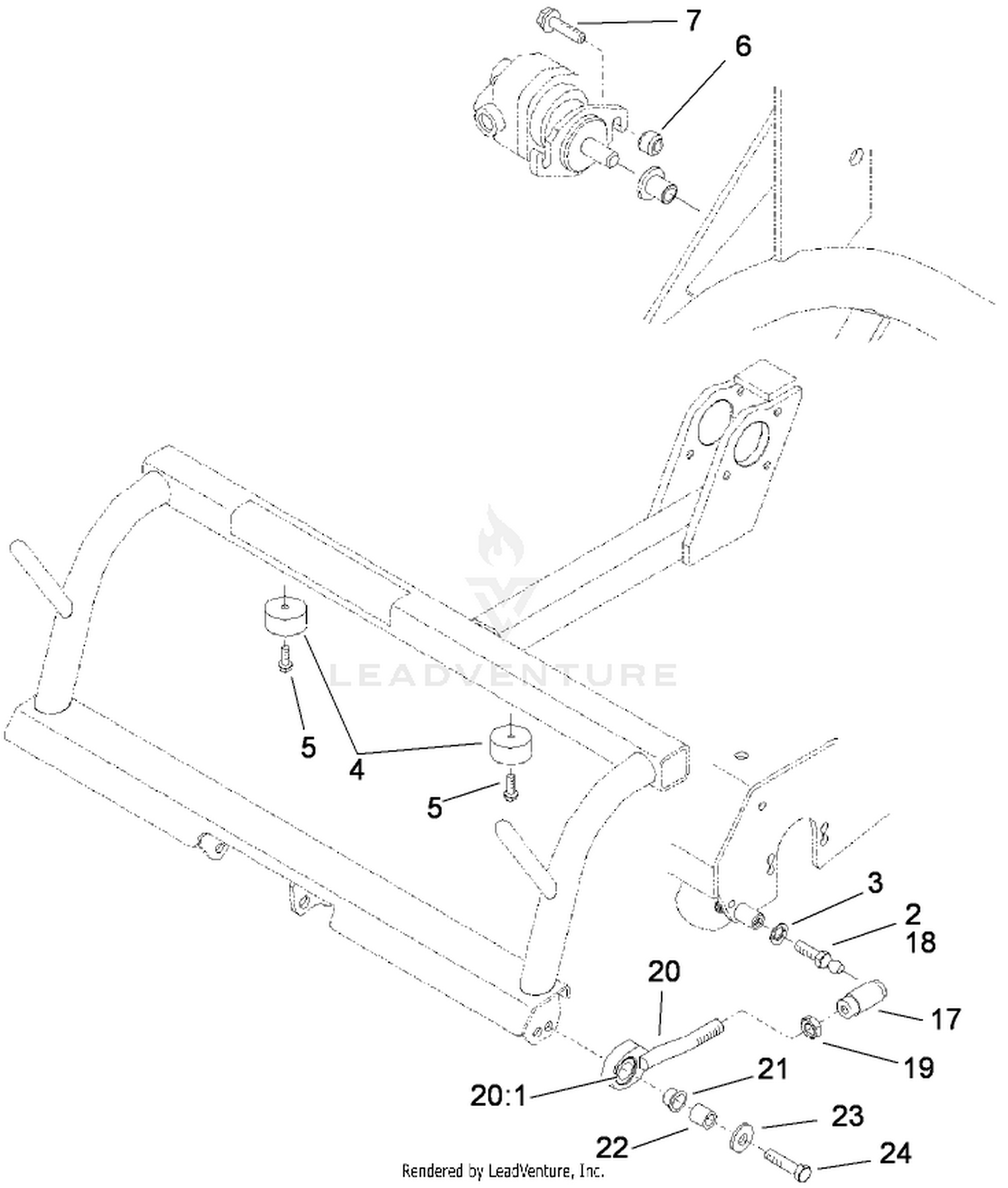 Tri-Roller Mounting Assembly