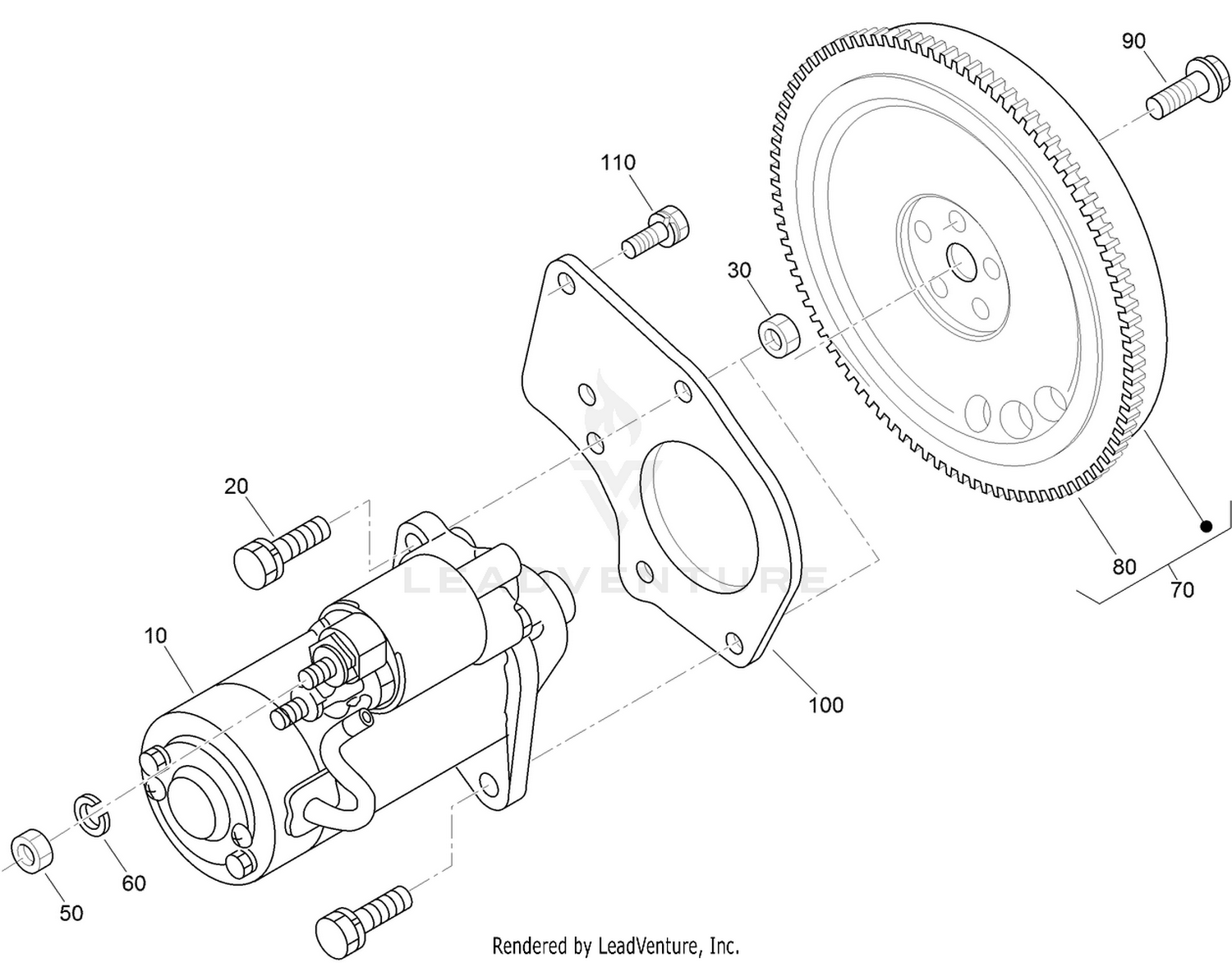 Starter and Flywheel Assembly