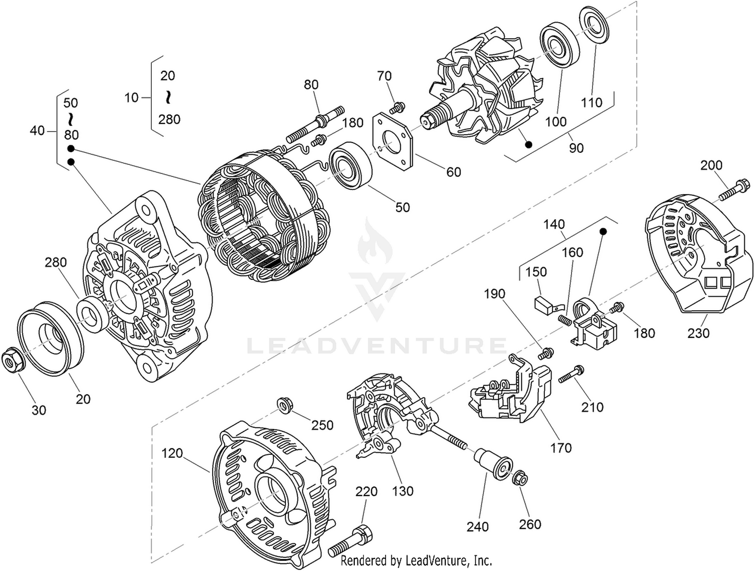 Alternator Components Assembly
