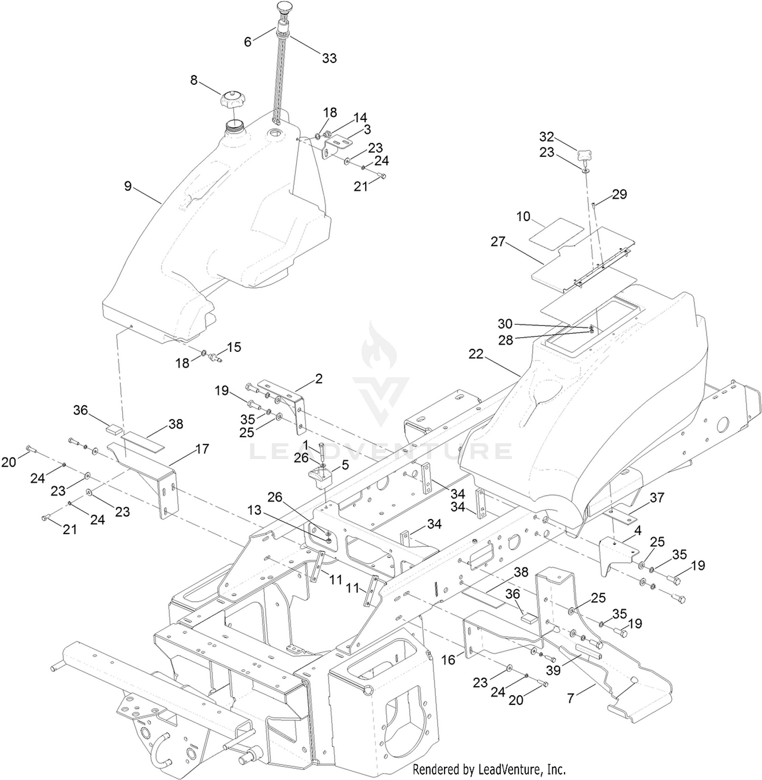 Fuel Tank and Storage Pod Assembly