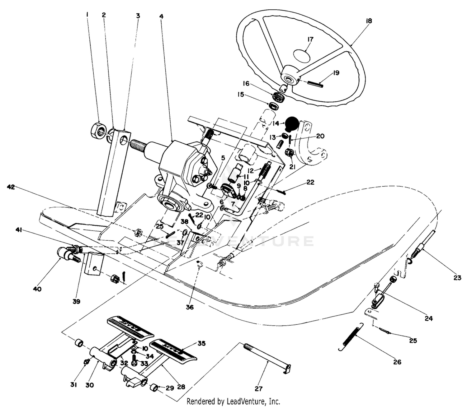 Pedals And Steering Wheel Assembly