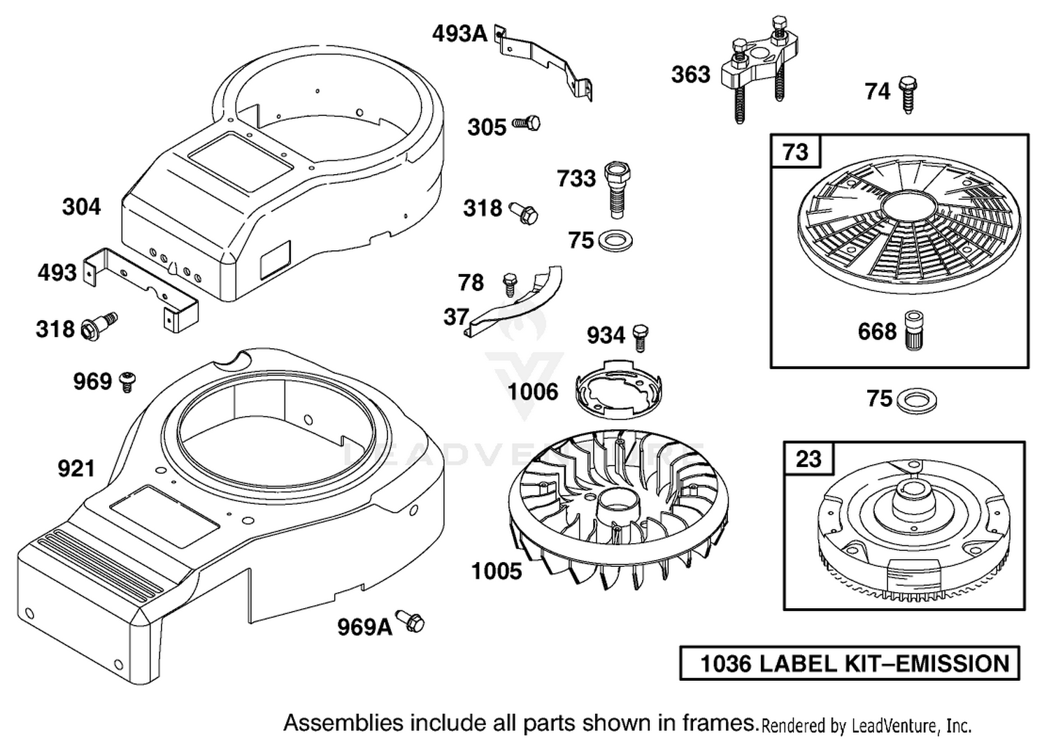 Blower Housing Assembly Engine Briggs and Stratton Model 311777-0151-E1