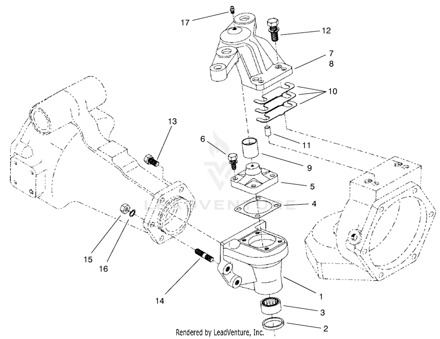 Rear Axle Assembly No. 95-7501 (continued) Bevel Gear Case Assembly