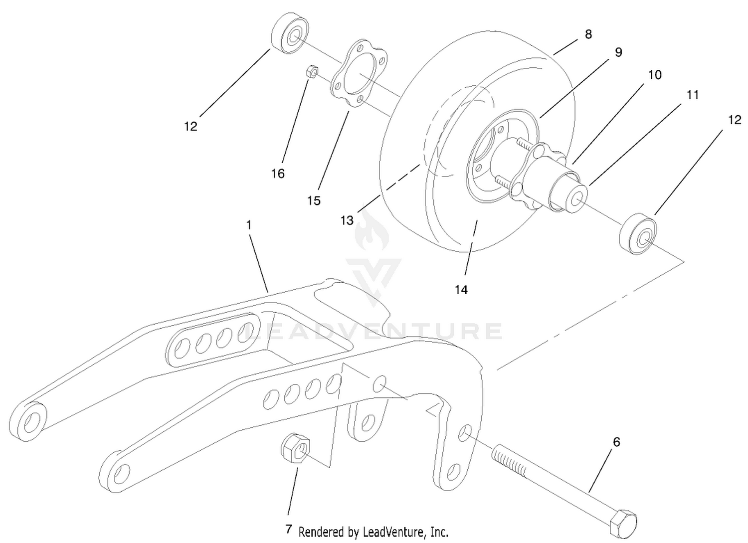 Rear Pivot Arm Assembly