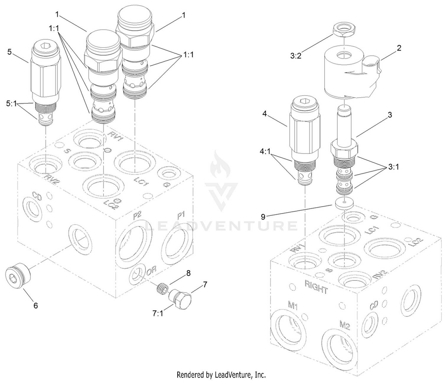 Hydraulic PTO Manifold Assembly No. 117-1112