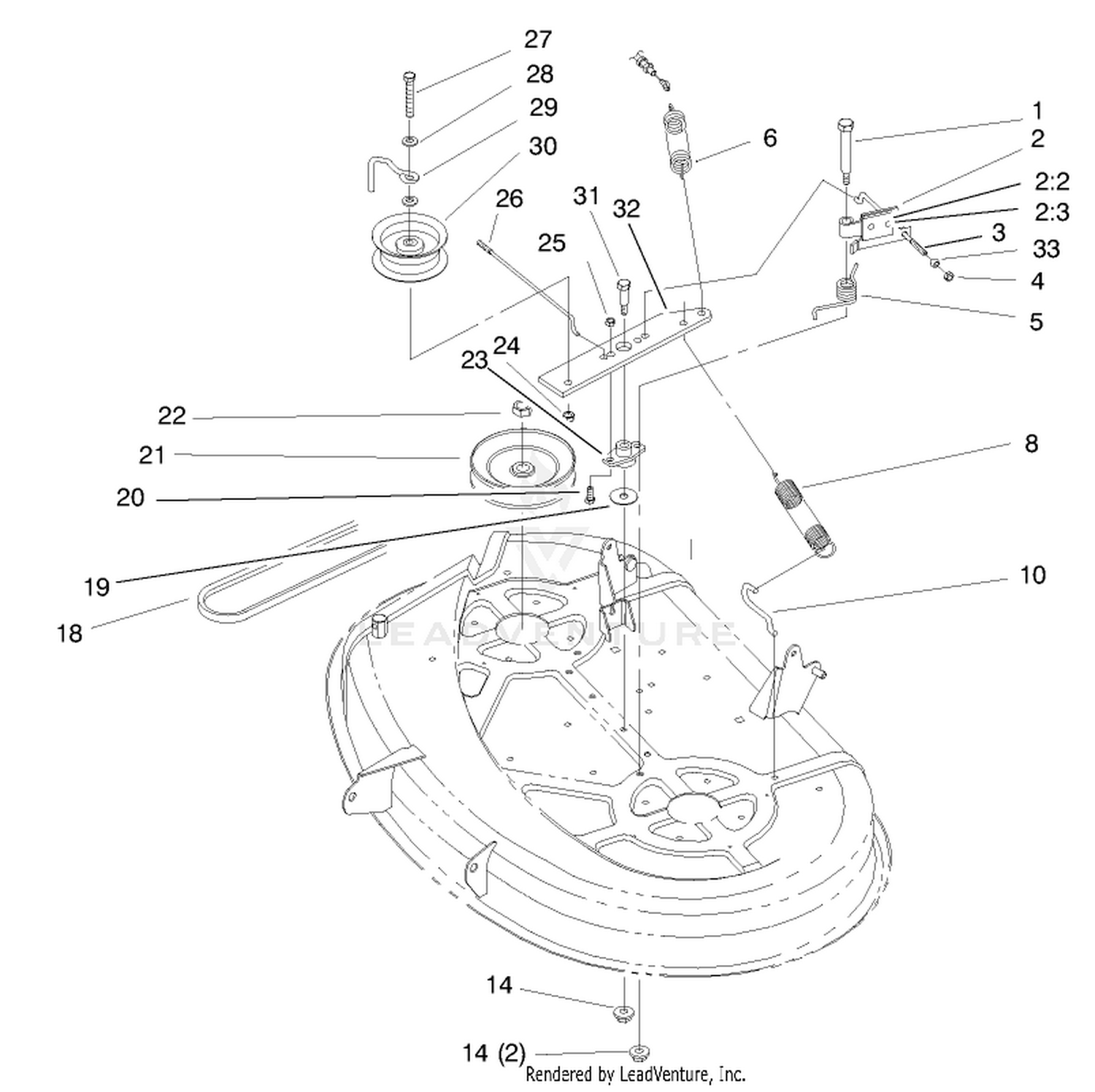 Pulley  Belt Assembly (38" Cutting Unit)