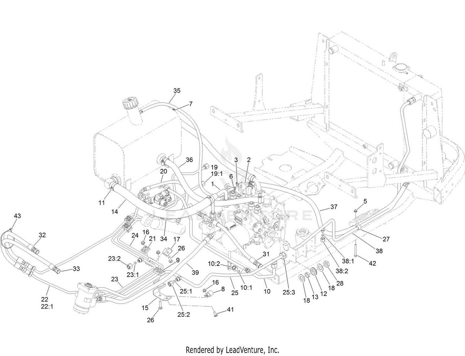 4 Wheel Drive Hydraulic Hose Assembly