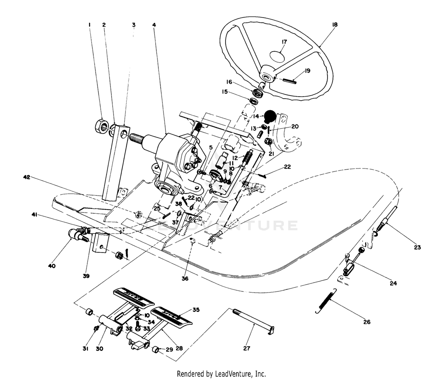 Pedals And Steering Wheel Assembly