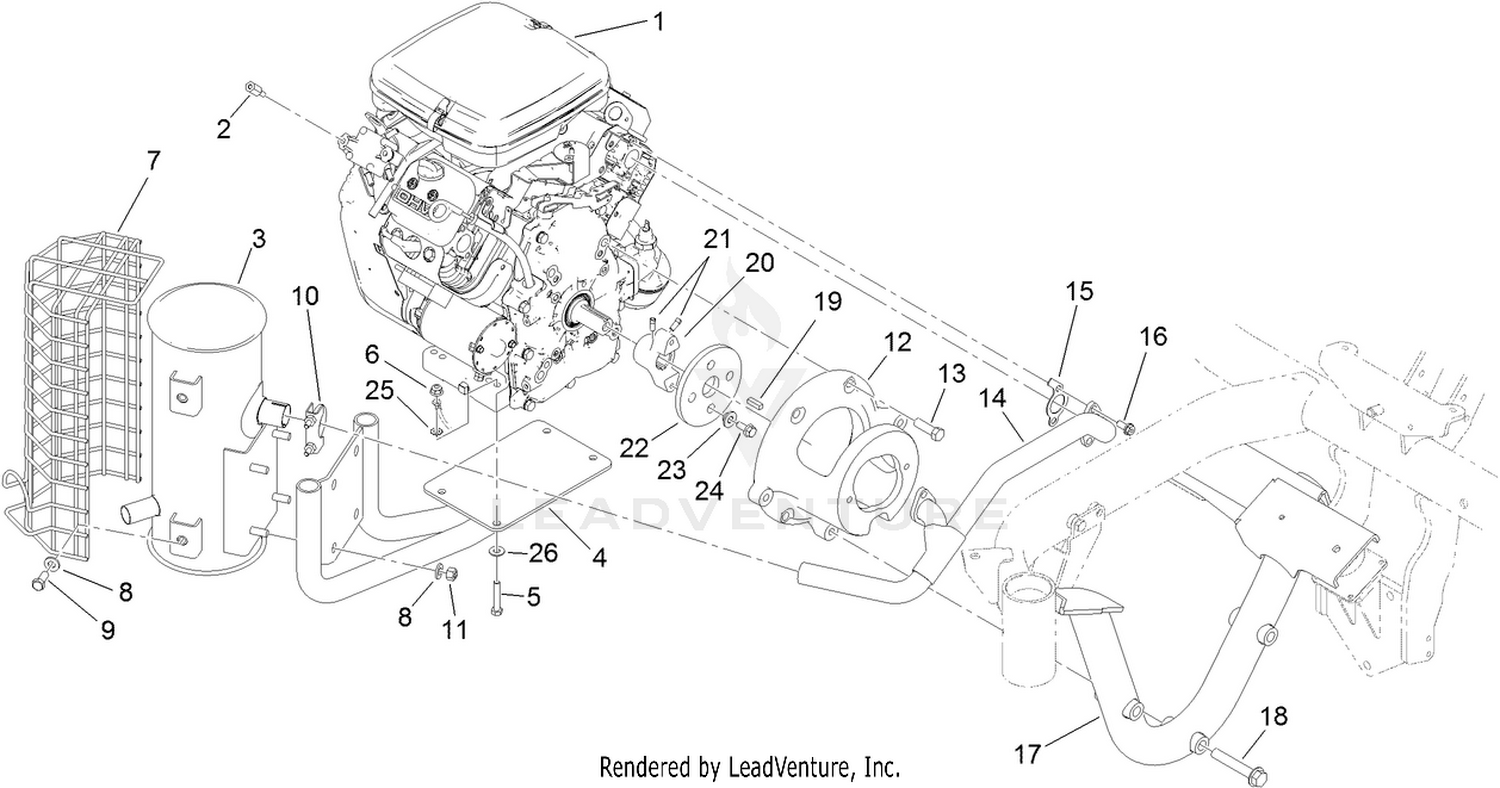 Engine and Exhaust Assembly