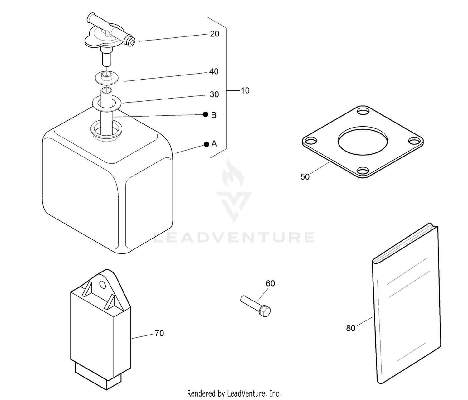 Muffler Gasket, Glow Controller and Overflow Bottle Assembly