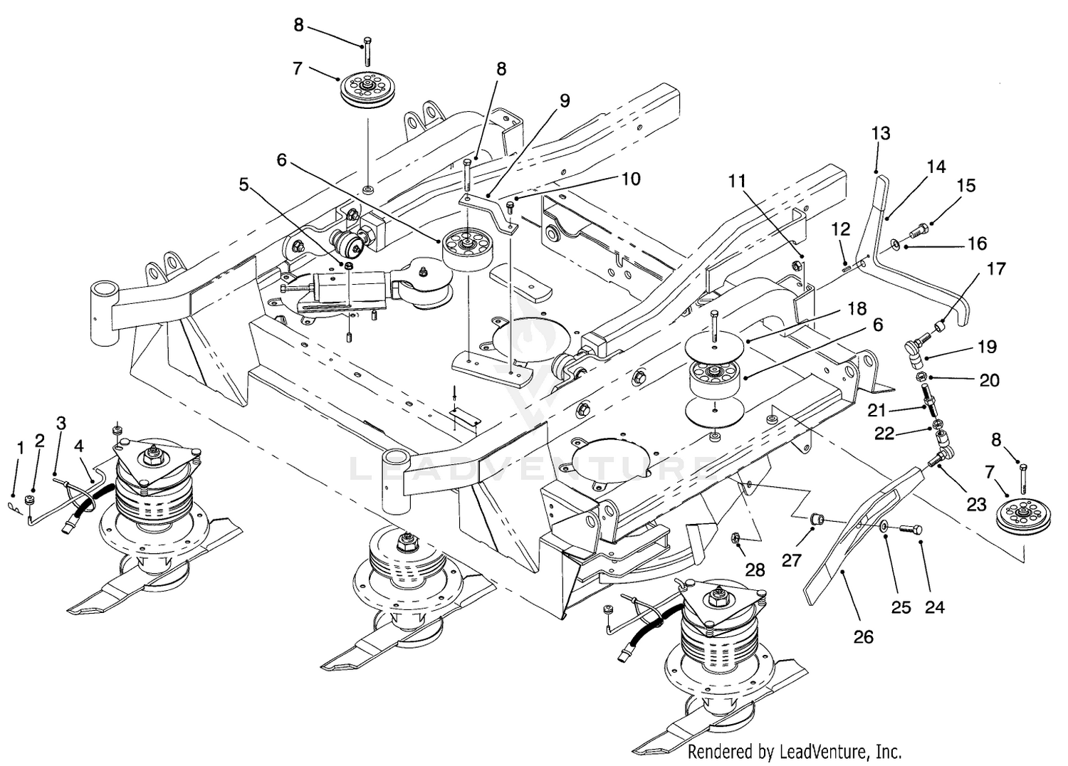 Center Deck Pulley Assemblies